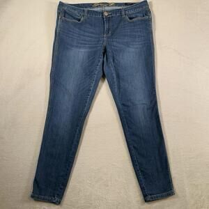 7 For All Mankind Jeans Womens 16 Luxe Blue Mid Rise Dark‎ Wash Denim Legging